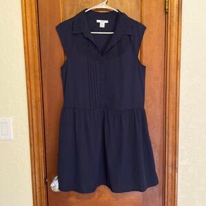 Navy blue vintage-style dress with sheer western-style detail. Size Small.